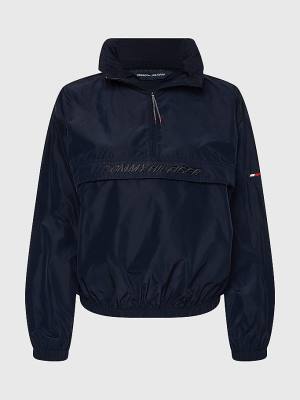 Tommy Hilfiger Sport Half-Zip Relaxed Fit Anorak Ženske Jakne Modra | TH584KJC