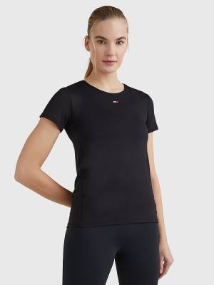 Tommy Hilfiger Sport Mesh Flag Ženske Majice Črna | TH675KQT