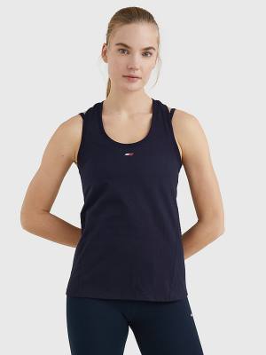 Tommy Hilfiger Sport Organic Cotton Tank Top Ženske Majice Modra | TH586ICO