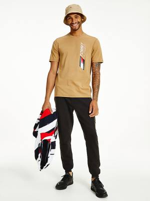 Tommy Hilfiger Sport Stretch Organic Cotton Jersey Moški Majice Rjav | TH859OJQ