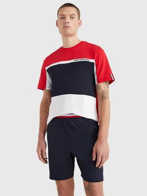 Tommy Hilfiger Sport TH Cool Colour-Blocked Moški Majice Bela | TH604GOD