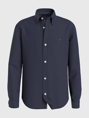 Tommy Hilfiger Stretch Organic Cotton Pique Fantje Srajce Modra | TH185JRV