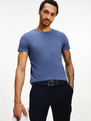 Tommy Hilfiger Stretch Organic Cotton Slim Fit Moški Majice Modra | TH183LUH