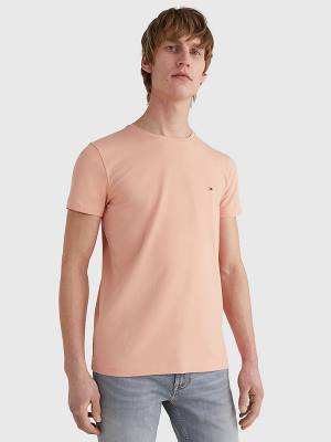 Tommy Hilfiger Stretch Organic Cotton Slim Fit Moški Majice Oranžna | TH421FMT