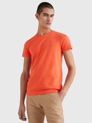 Tommy Hilfiger Stretch Organic Cotton Slim Fit Moški Majice Rdeča | TH735BZN