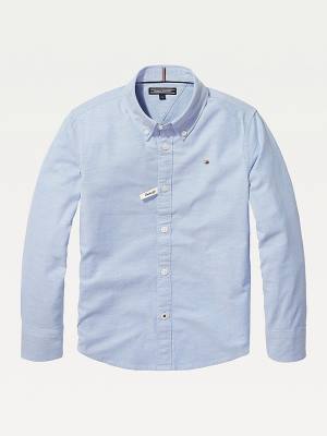 Tommy Hilfiger Stretch Oxford Shirt Dekleta Majice Modra | TH780YDO