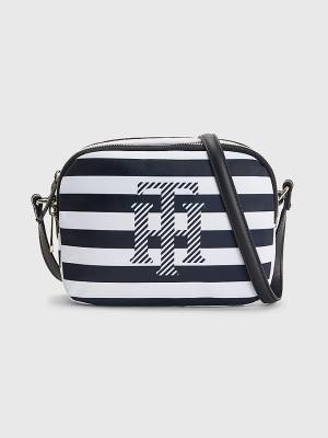 Tommy Hilfiger Stripe Crossover Ženske Torbice Modra | TH247XMA