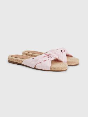 Tommy Hilfiger Stripe Espadrille Flat Ženske Sandali Roza | TH273VGO