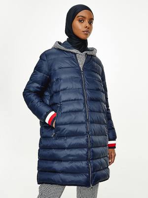 Tommy Hilfiger TH Protect Filled Long Bomber Coat Ženske Jakne Modra | TH489LQG