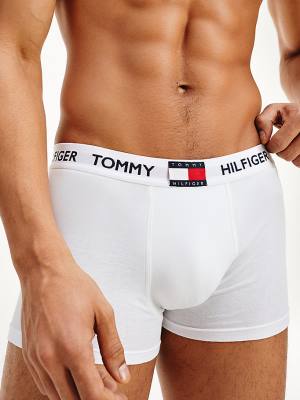 Tommy Hilfiger Tommy 85 Stretch Cotton Logo Trunks Moški Spodnje Perilo Bela | TH721CWY