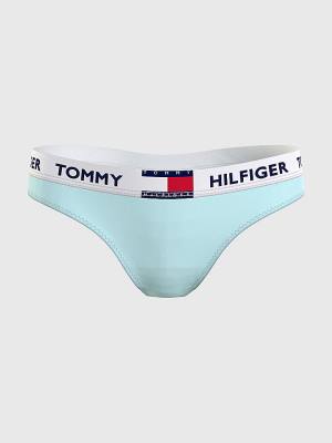 Tommy Hilfiger Tommy 85 Stretch Cotton Logo Thong Ženske Spodnje Perilo Modra | TH813NFG