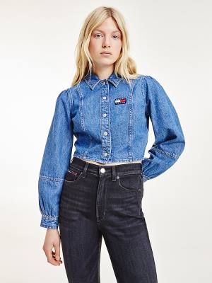 Tommy Hilfiger Tommy Badge Denim Ženske Bluza Denim | TH217KGH