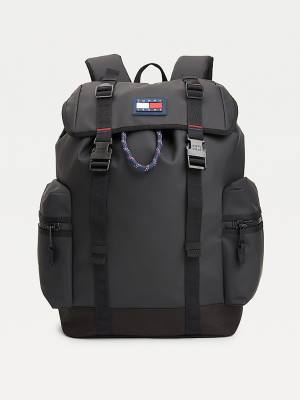 Tommy Hilfiger Tommy Badge Double Clip Backpack Moški Torbice Črna | TH690DRH