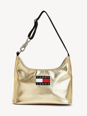 Tommy Hilfiger Tommy Badge Metallic Shoulder Ženske Torbice Zlato | TH908LVN