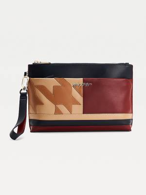 Tommy Hilfiger Tommy Icons Leather Clutch Ženske Torbice Modra | TH341RJG