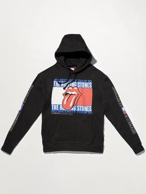 Tommy Hilfiger Tommy Revisited Rolling Stones Moški Pulover s kapuco Črna | TH053NRH