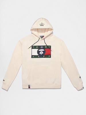 Tommy Hilfiger Tommy X AAPE Moški Pulover s kapuco Bež | TH176ZHA