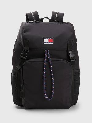 Tommy Hilfiger Travel Flap Backpack Moški Torbice Črna | TH641VFK