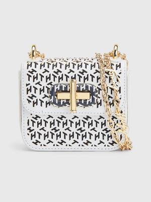 Tommy Hilfiger Turn Lock Laser Cut Micro Ženske Torbice Bela | TH571SVC