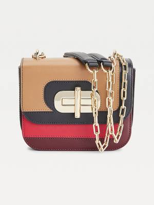 Tommy Hilfiger Turn Lock Small Leather Crossover Ženske Torbice Modra | TH485EJP