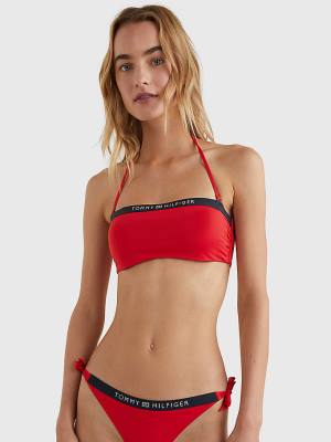 Tommy Hilfiger Underwired Unpadded Bandeau Bikini Top Ženske Kopalke Rdeča | TH081KIS