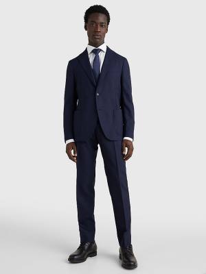 Tommy Hilfiger Wool Unconstructed Slim Fit Moški Obleke Modra | TH307EOP