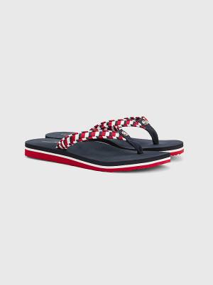 Tommy Hilfiger Woven Webbing Flip-Flops Ženske Sandali Modra | TH032EWA